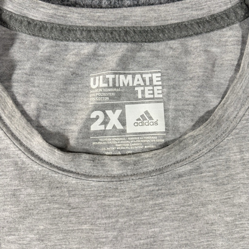 Adidas Ultimate Tee 2XL Gray "Go Fast Or Go Home" Graphic T-Shirt Athletic - Picture 3 of 7